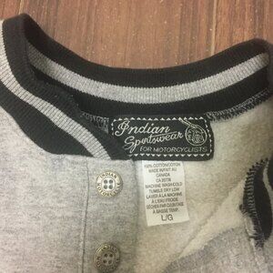 Indian Motorcycle Grey Pull Over Sweat Shirt Sweatshirt Large Motor Bike